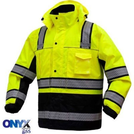 GSS SAFETY GSS Safety 8505 3-In-1 Waterproof Parka, Class 3, Lime/Black, 3XL 8505-3XL